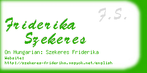 friderika szekeres business card